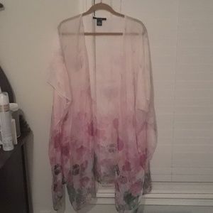 Floral scarf kimono